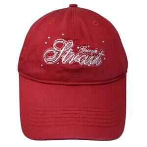 George Strait Slideback Baseball Cap Red One Size Adjustable Vented Holes Raggs